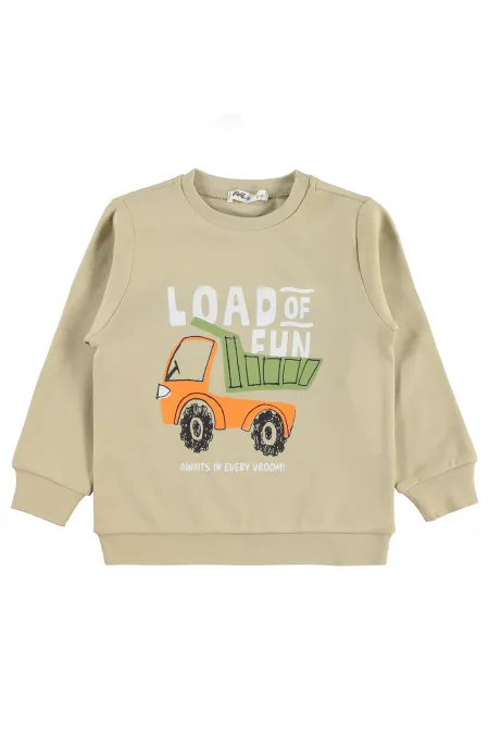 Erkek Çocuk Sweatshirt Km 2-5 Yaş Bej - Paket