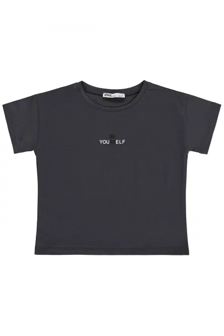 Kız Çocuk Tişört 2-5 Yaş Antrasit - Paket