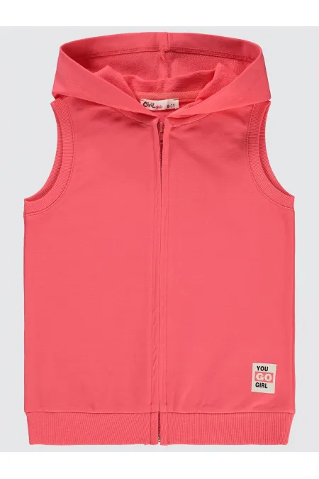 Kız Çocuk Yelek 6-9 Yaş Günbatımı Mercanı - Paket