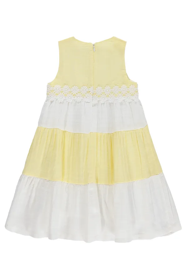 Combinaison et robe pour filles, 6-9 ans, jaune et blanc - Emballage