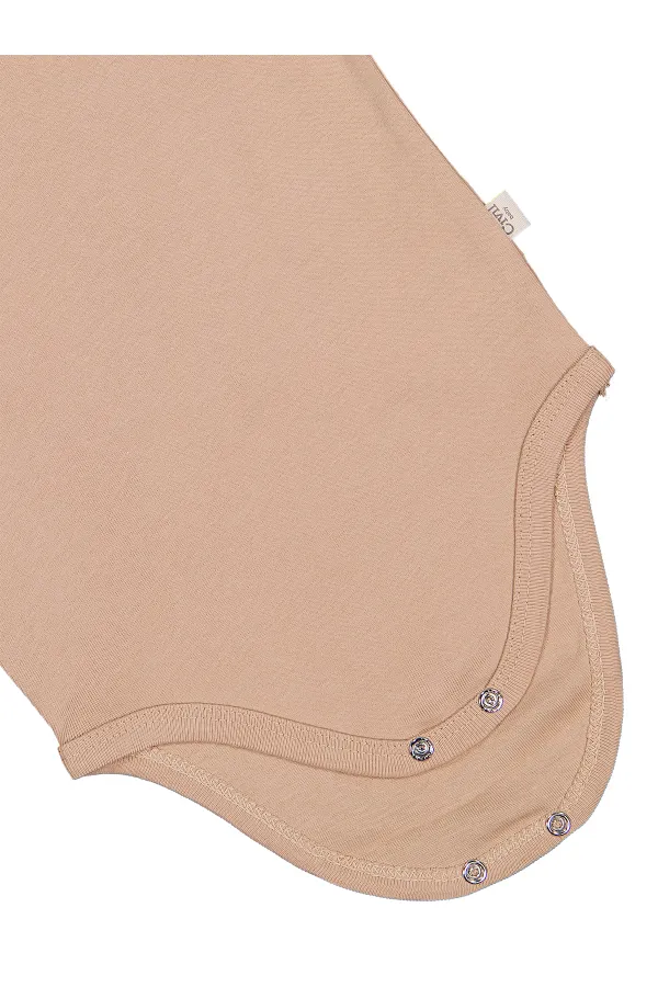 Body bébé à boutons-pression 0-24 mois, couleur café au lait - Emballage