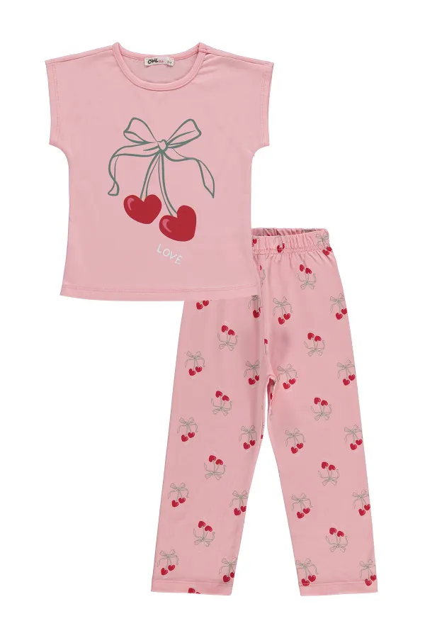 Ensemble pyjama fille, 2-5 ans, rose poudré - Lot