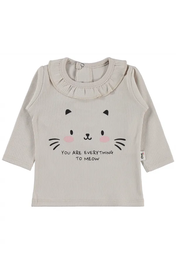 Bebek Sweatshirt 0-24 Ay Taş Rengi - Paket