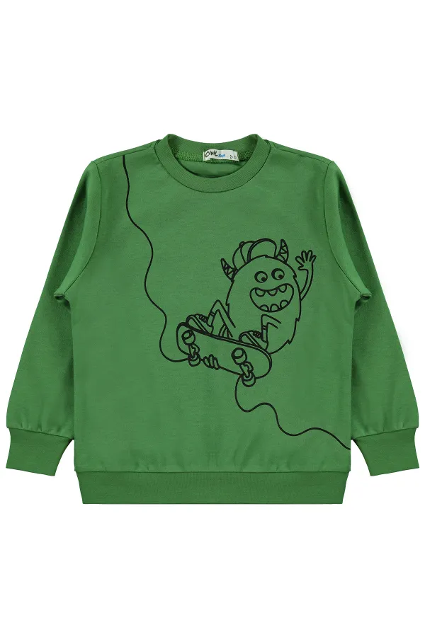 Sweat-shirt garçon Km 2-5 ans Vert foncé - Emballage