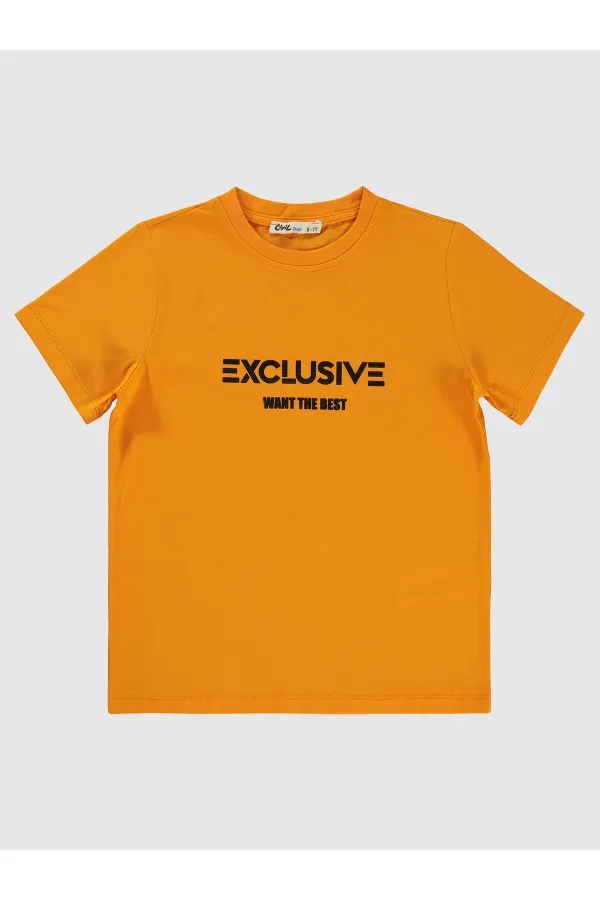 T-shirt garçon 6-9 ans orange clair - Emballage