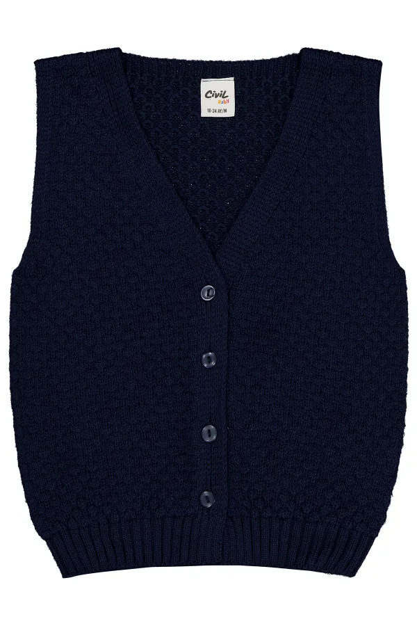Baby Vest 0-24 Months Navy Blue - Pack