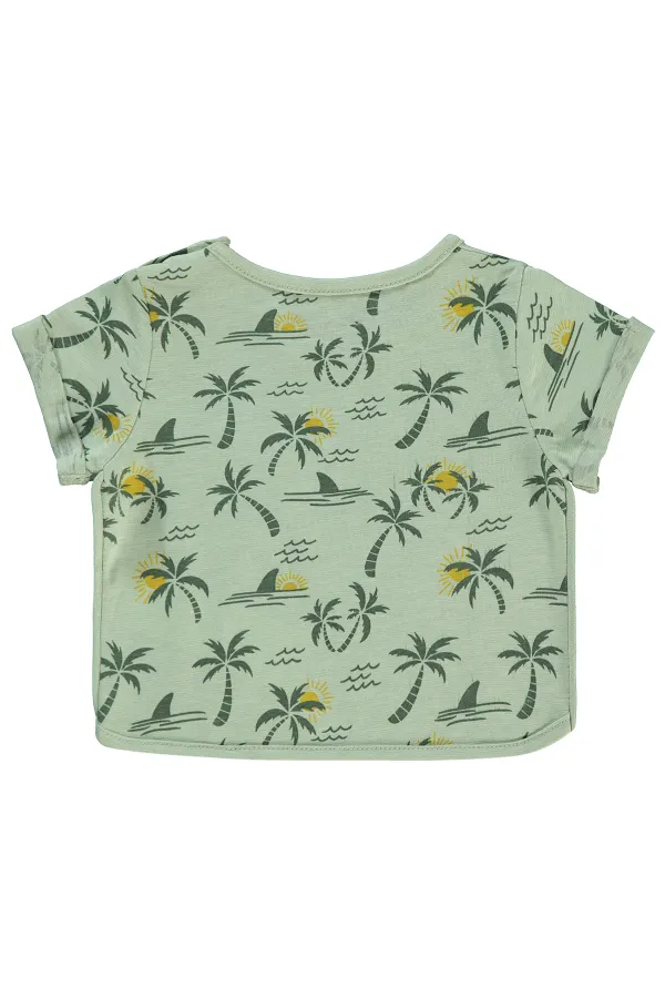 Bebek Tişört 0-24 Ay Açık Haki - Paket