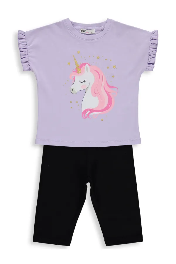Kız Çocuk Takım 2-5 Yaş Lila - Paket
