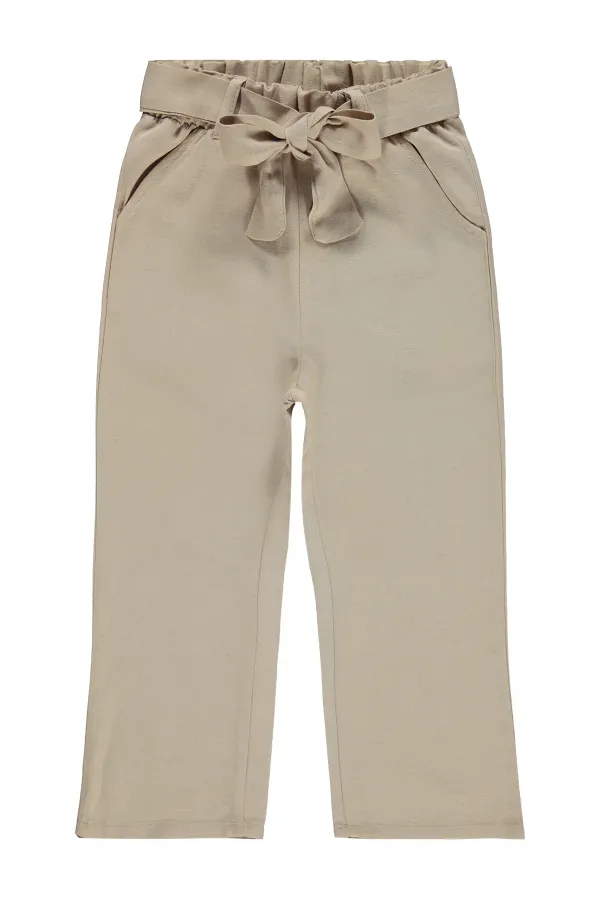 Girls' Trousers, Ages 2-5, Light Brown - Pack