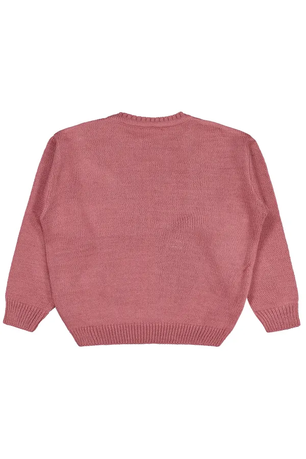 Kız Çocuk Kazak 6-9 Yaş Gül Kurusu - Paket