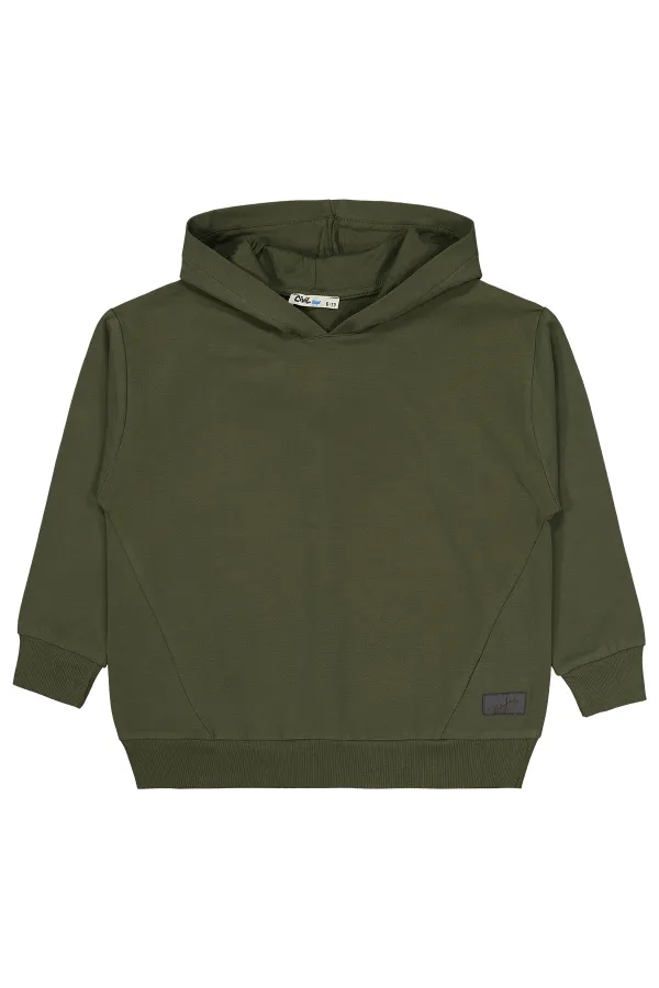 Sweat-shirt garçon 10-13 ans kaki foncé - Emballage