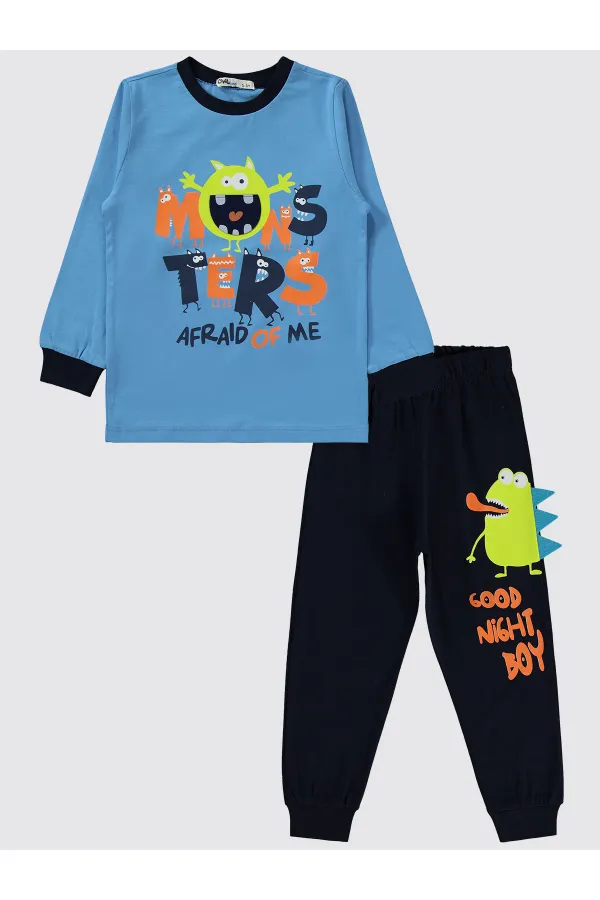 Erkek Çocuk Pijama Takımı 2-5 Yaş Lacivert - Paket