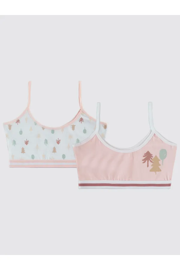 Kız Çocuk Büstiyer 2-9 Yaş Somon - Paket