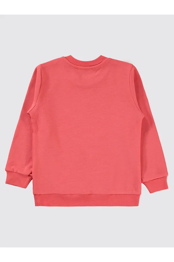 Kız Çocuk Sweatshirt 2-5 Yaş Günbatımı Mercanı - Paket
