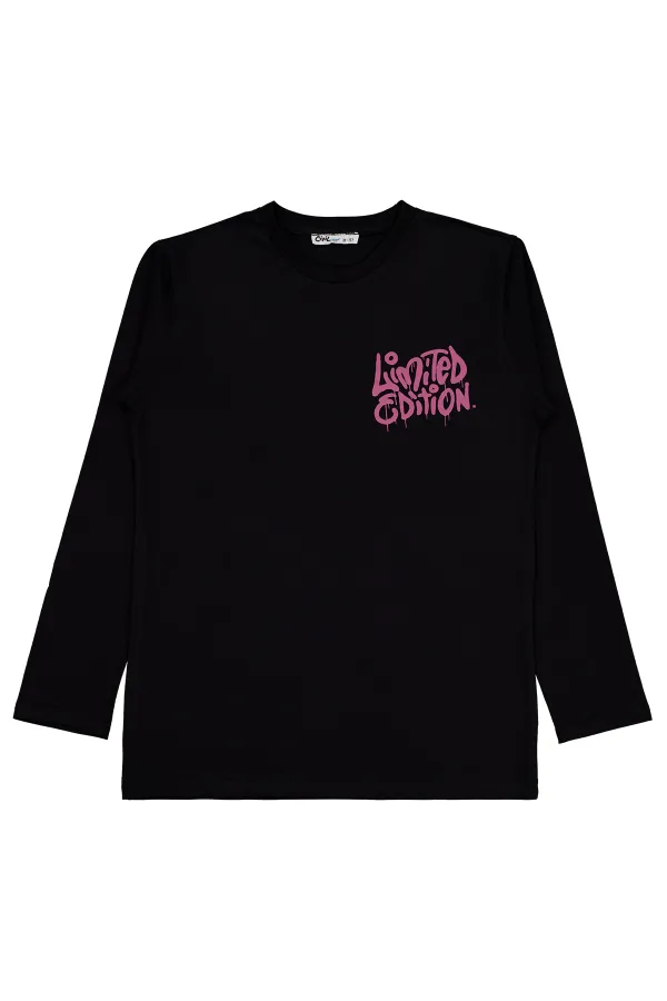 Erkek Çocuk Sweatshirt Km 10-13 Yaş Siyah - Paket