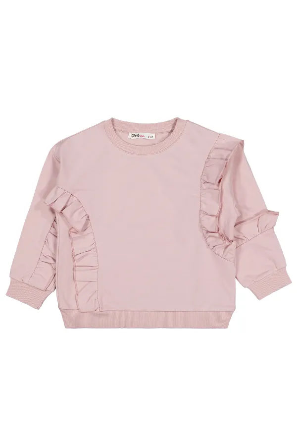 Kız Çocuk Sweatshirt 2-5 Yaş Açık Gül Kurusu - Paket