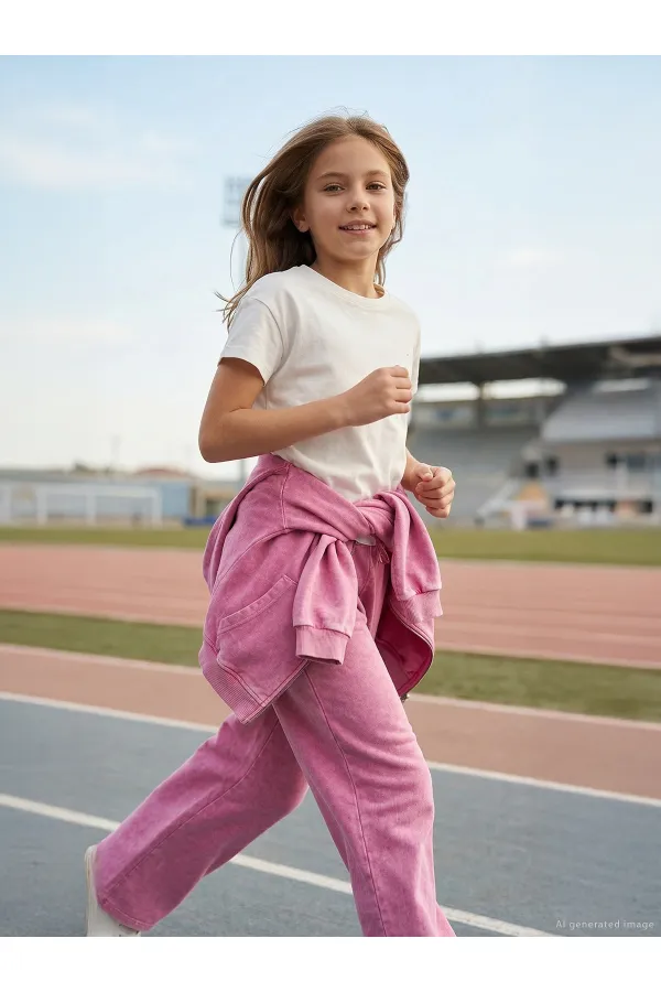 Ensemble de survêtement pour filles, 10-13 ans, rose poudré foncé - Lot