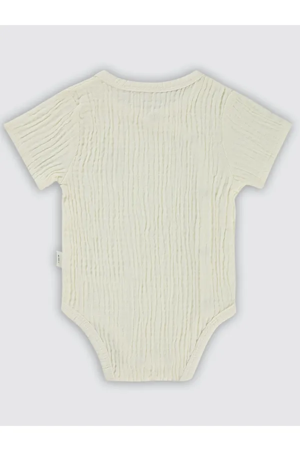 Bebek Çıtçıtlı Badi 0-24 Ay Ekru - Paket