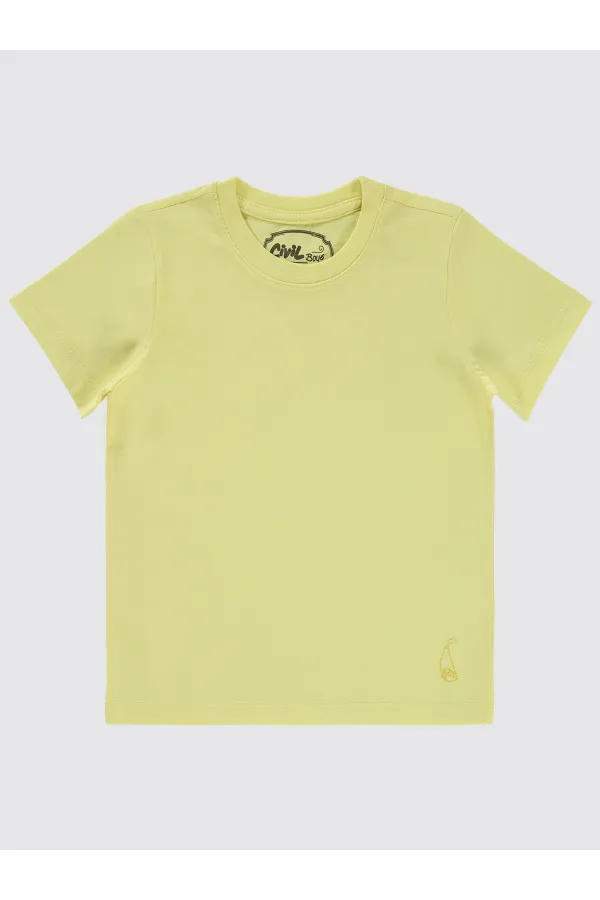 T-shirt garçon jaune clair 2-5 ans - Emballage