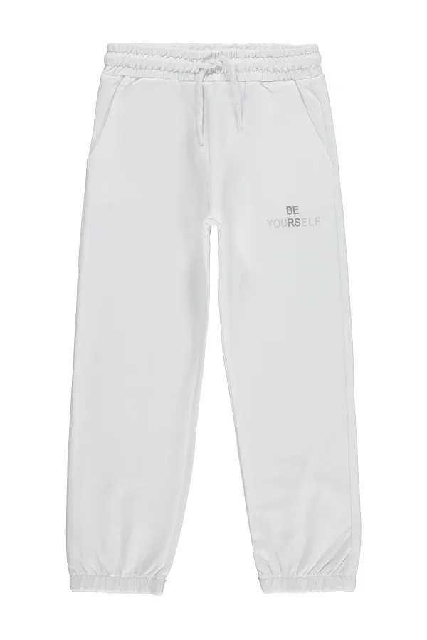 Pantalon de survêtement pour filles, 10-13 ans, blanc cassé - Lot