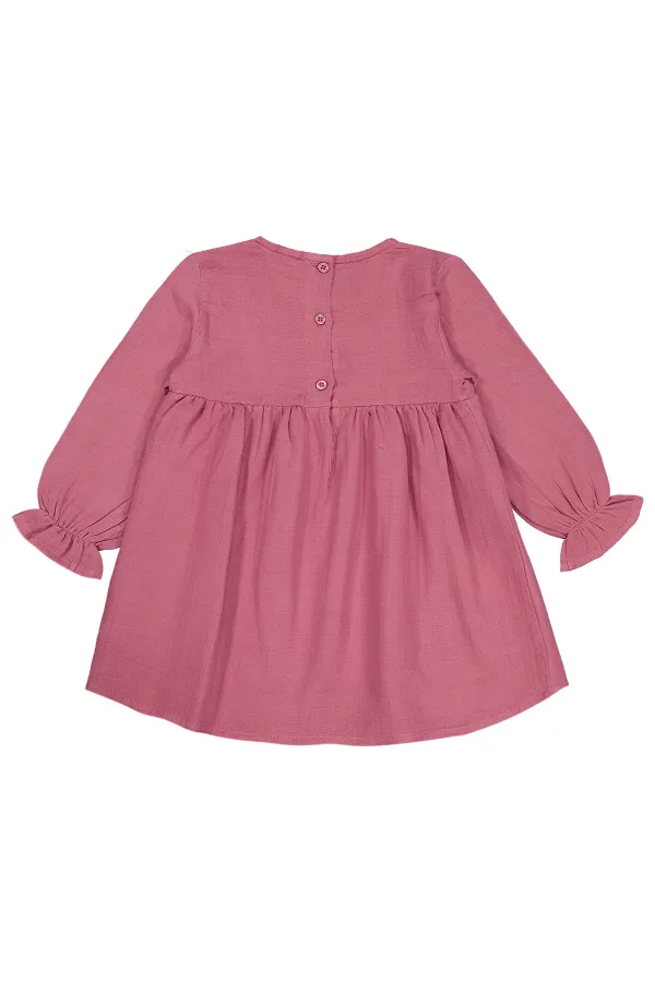 Ensemble gilet et robe pour fille de 2 à 5 ans, rose poudré - Pack