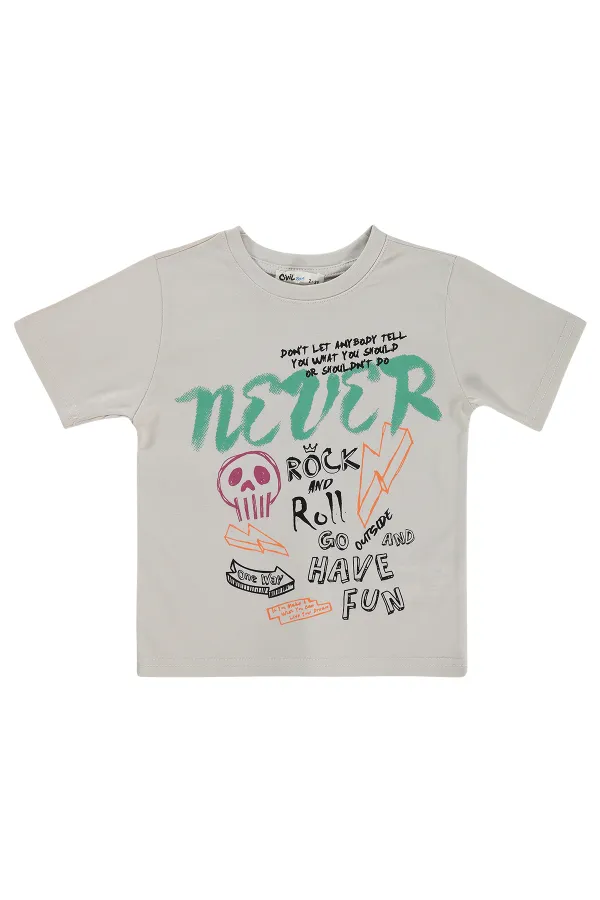 T-shirt garçon Km 2-5 ans, couleur pierre foncée - Emballage