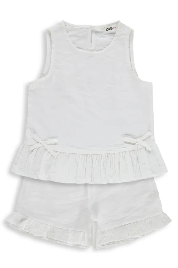 Kız Çocuk Takım 2-5 Yaş Ekru - Paket