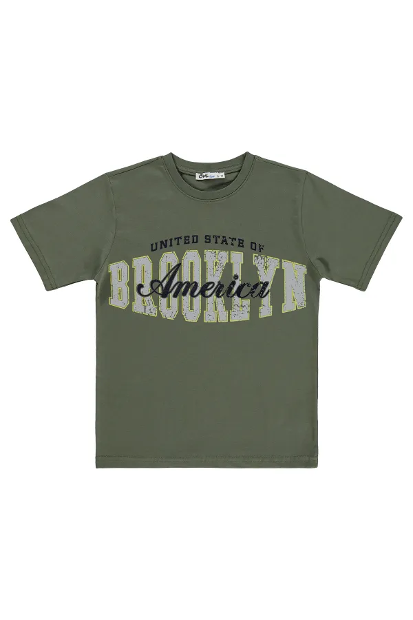 T-shirt garçon KM 10-13 ans kaki - Lot T-shirt garçon KM 10-13 ans kaki - Lot
