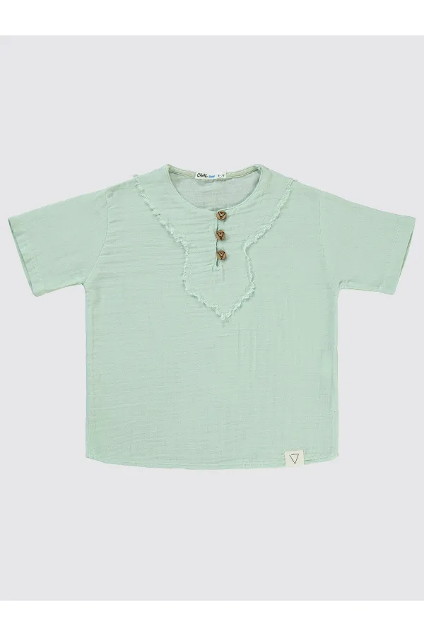 Erkek Çocuk Gömlek 6-9 Yaş Mint - Paket