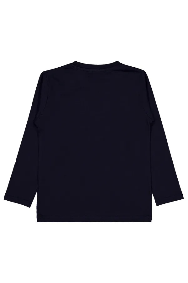 Sweat-shirt garçon Km 6-9 ans bleu marine - Emballage