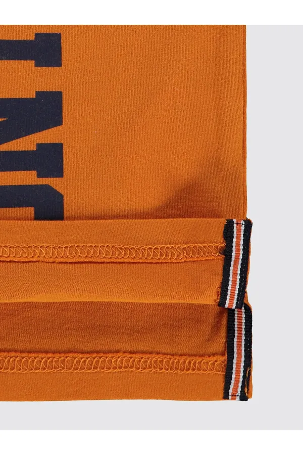 Erkek Çocuk Tişört 6-9 Yaş Koyu Oranj - Paket