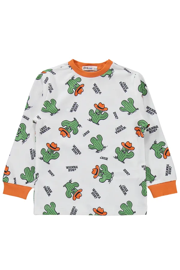 Erkek Çocuk Pijama Takımı 2-5 Yaş Turuncu - Paket