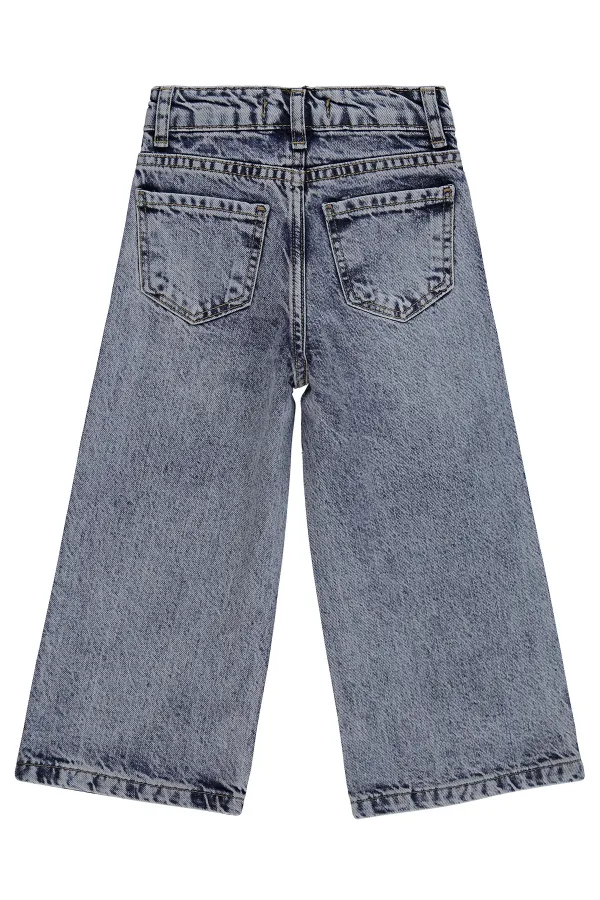 Girls' Denim Trousers, Ages 2-5, Blue - Pack