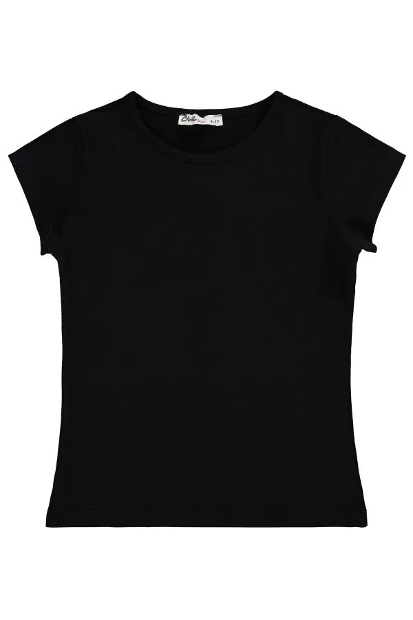 T-shirt noir pour fille Km 10-13 ans - Emballage