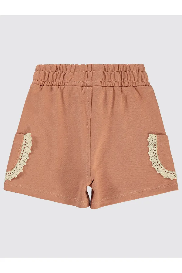 Kız Çocuk Şort 6-9 Yaş Kiremit - Paket