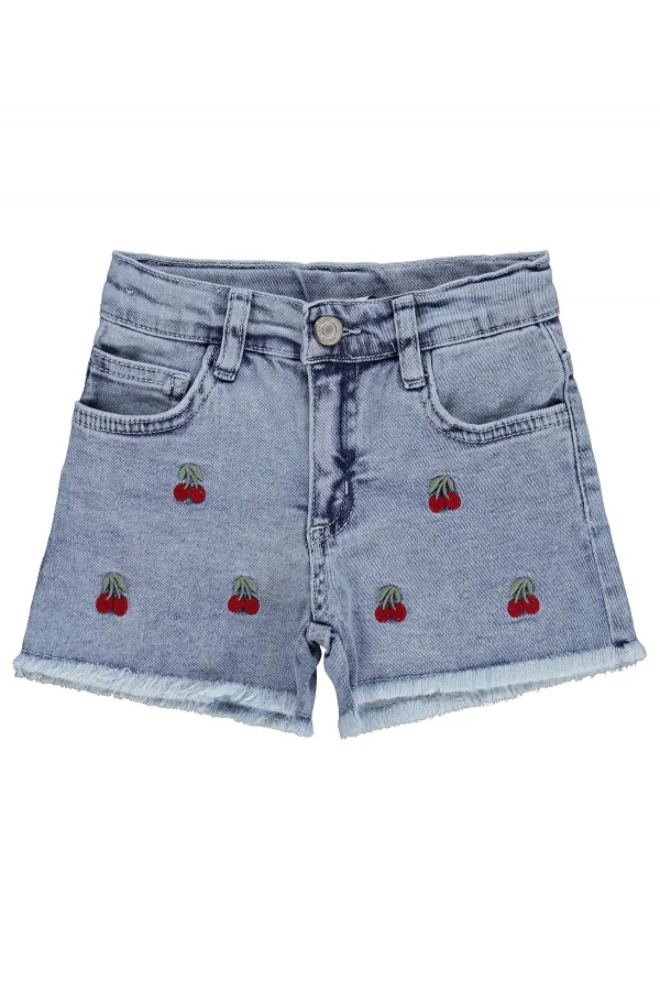 Kız Çocuk Şort 2-5 Yaş Mavi - Paket