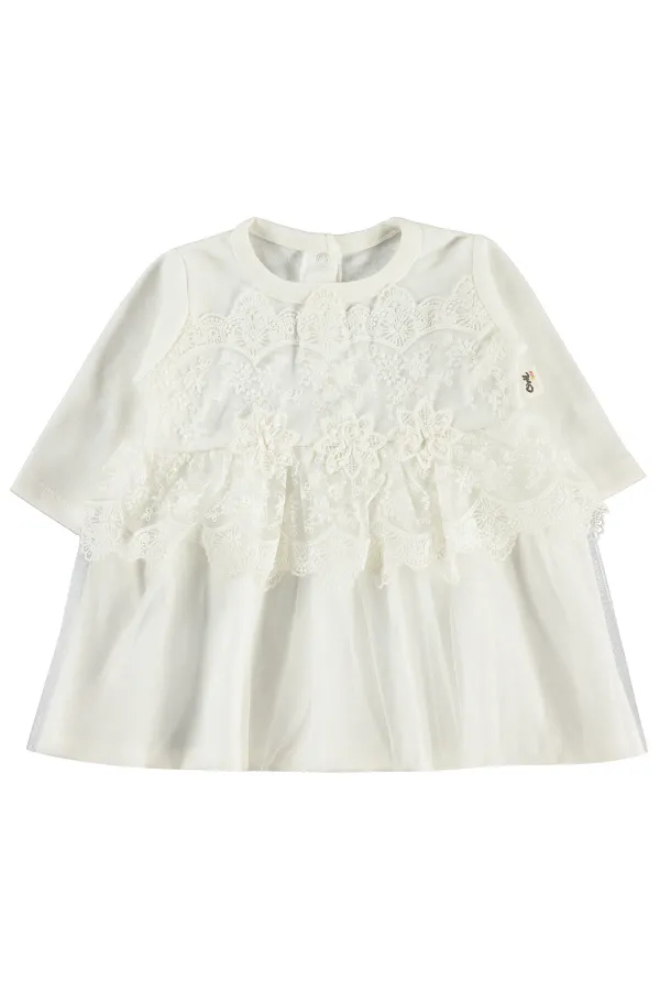 Bebek Jile ve Elbise 0-24 Ay Ekru - Paket