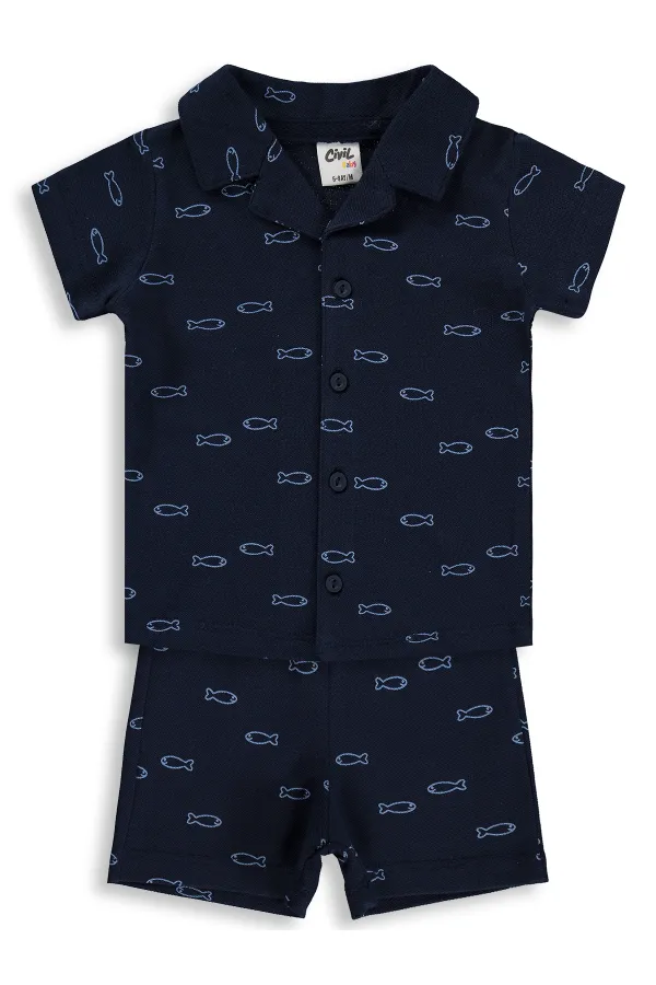 Ensemble bébé 0-24 mois bleu marine - Emballage