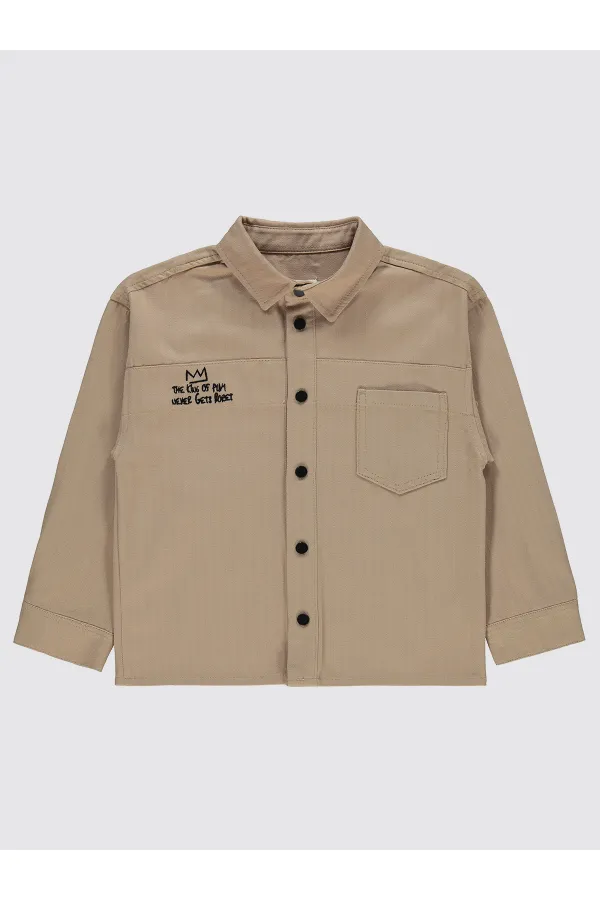 Erkek Çocuk Gömlek 6-9 Yaş Vizon - Paket