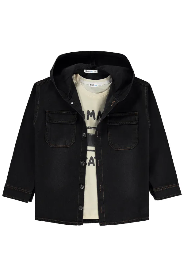 Erkek Çocuk Gömlek Set 6-9 Yaş Füme - Paket