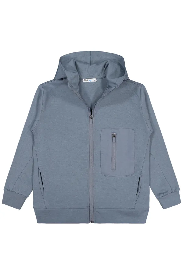 Gilet garçon 10-13 ans anthracite clair - Emballage