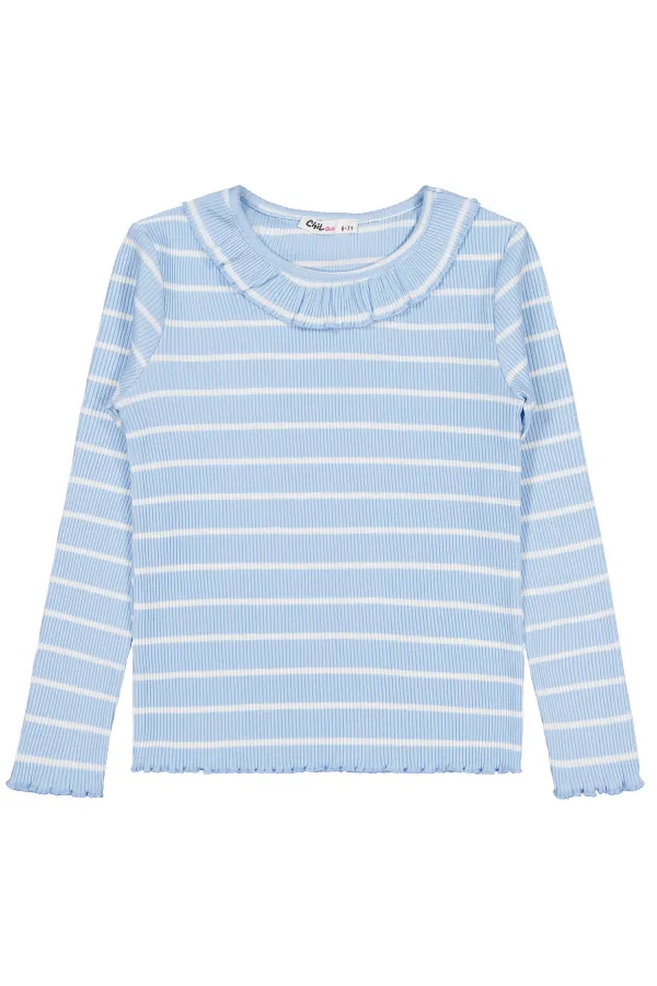 Kız Çocuk Sweatshirt 6-9 Yaş Mavi - Paket