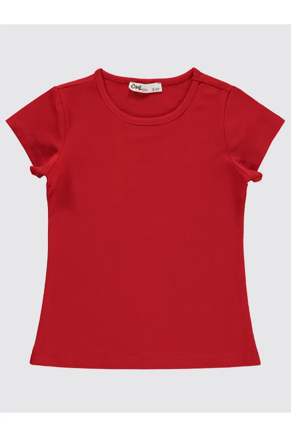 Girls' T-shirt, Ages 2-5, Red - Pack