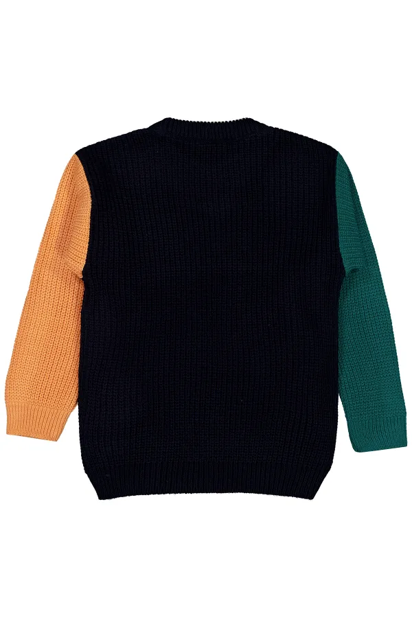 Pull bleu marine pour garçon de 2 à 5 ans - Emballage