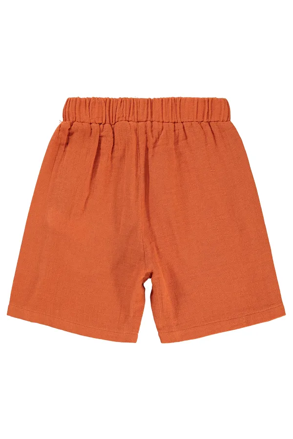 Erkek Çocuk Şort 6-9 Yaş Oranj - Paket