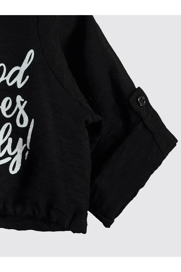 Kız Çocuk Gömlek 6-9 Yaş Siyah - Paket