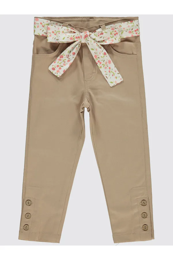Kız Çocuk Pantolon 2-5 Yaş Bej - Paket