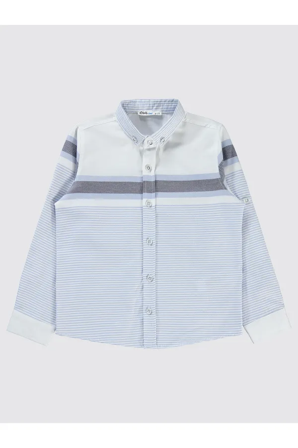 Chemise garçon bleue 6-9 ans - Emballage