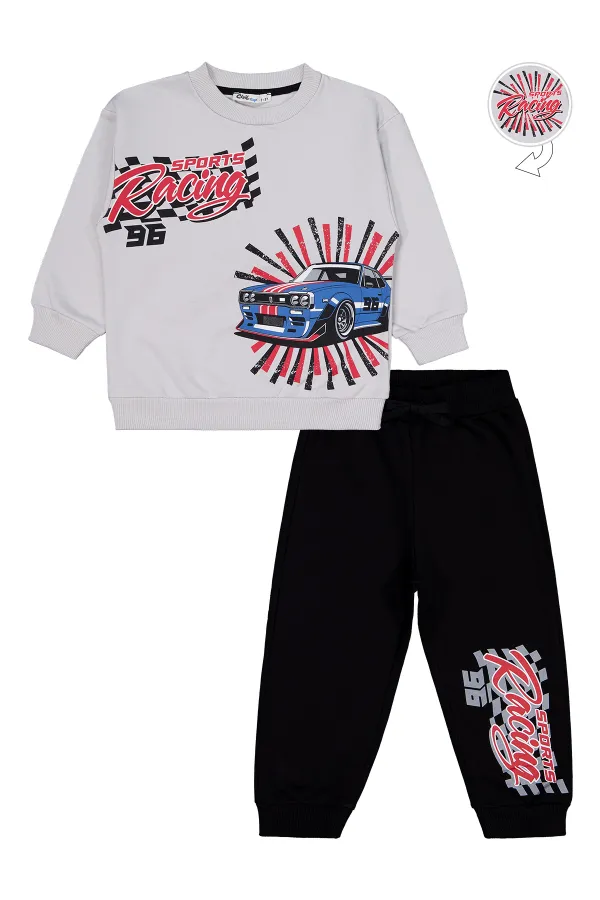 Boys Tracksuit Set 2-5 Years Old Light Gray - Package