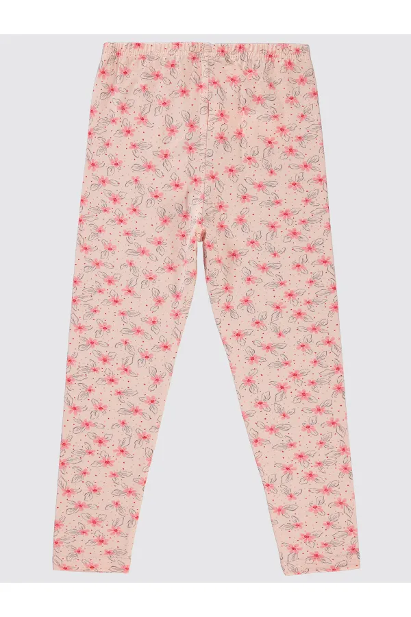 Leggings pour filles de 6 à 9 ans, couleur saumon - Emballage
